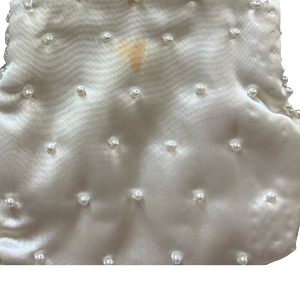 Vintage 60s beaded silk clutch set - white - 1960s - Picture 9 of 11